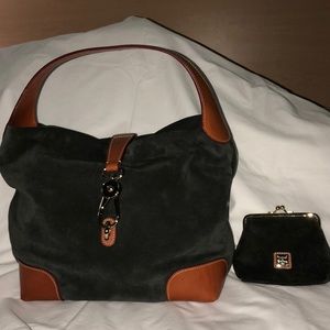 Dooney & Bourke logo lock suede bag
